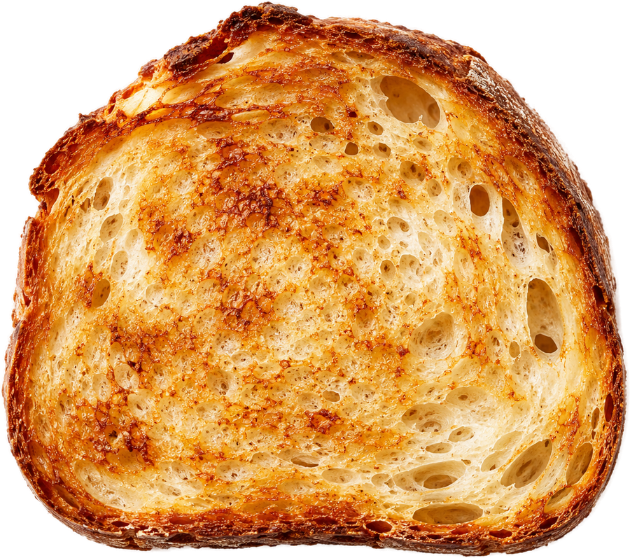A slice of golden toasted sourdough